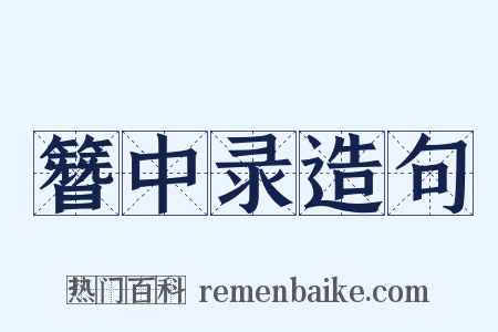 簪中录造句是什么意思的图片